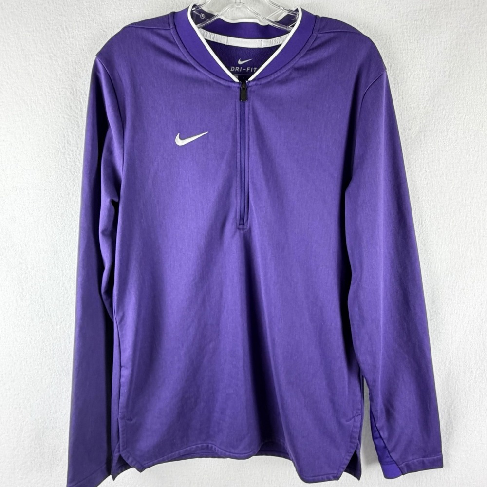 Nike Mens Dri Fit Team Fly Rush 1/2‎ Zip Jacket Purple Sz S Style 908359-545